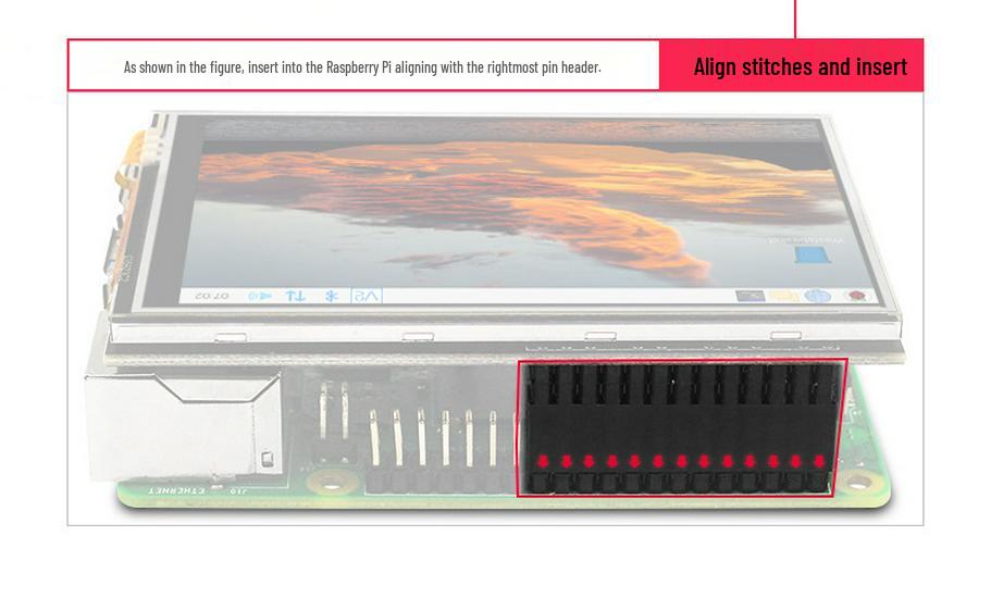 Сенсорный дисплей 3,5" для Raspberry Pi 5/4B, разрешение 480x320, с GPIO, кронштейном и вентилятором