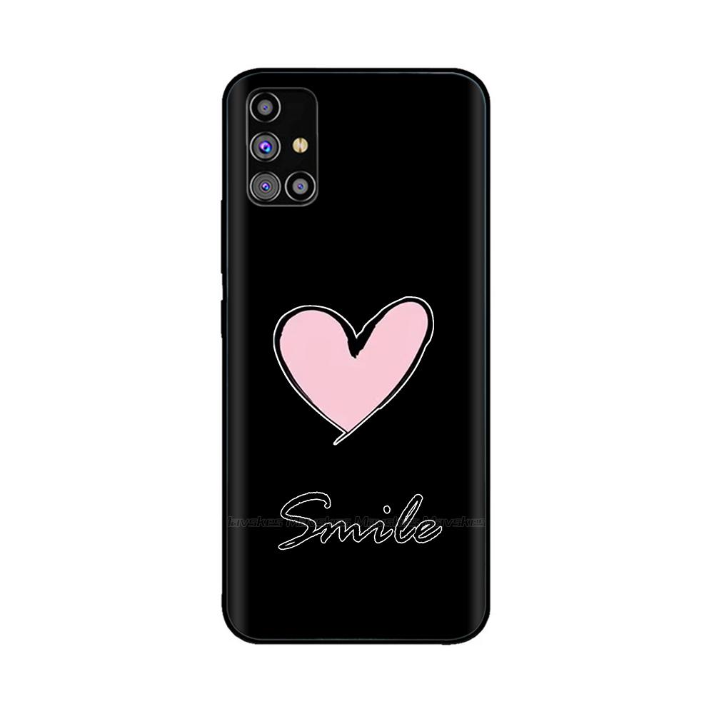 For Samsung Galaxy A51 Phone Case Heart-Butterfly Funda For Samsung A51 Case A 51 4G 5G Cover Protection Liquid Silicone Bumper
