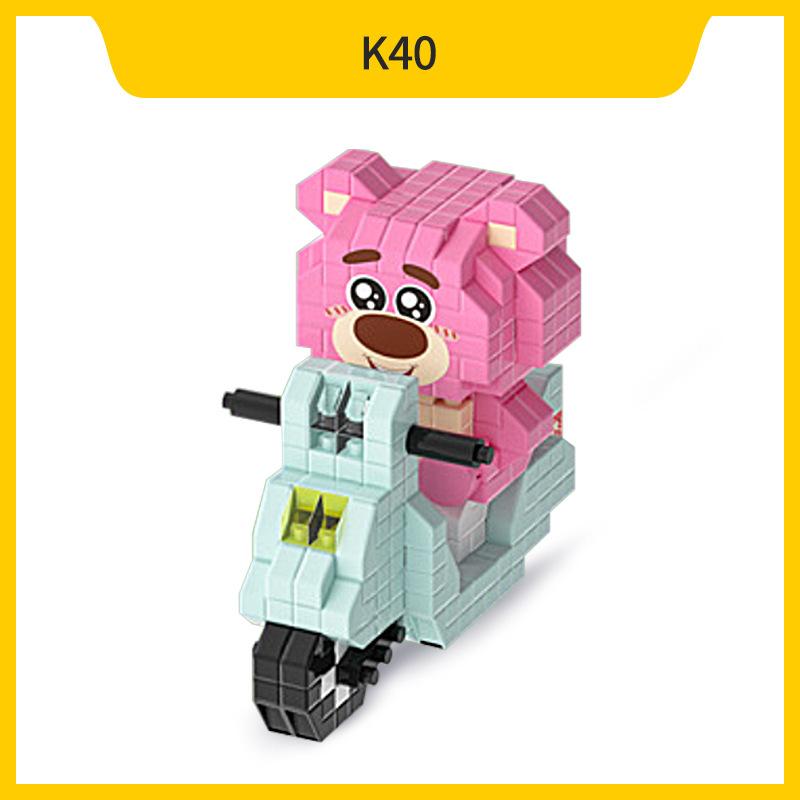 Cartoon Anime Blocks Kuromi My Melody Cinnamoroll Mouse Building Blocks Doll Toy Kids Birthday Gift