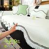 Летняя прохладная подушка для дивана из ледяного шелка Новая нескользящая американская французская прямая рядная кожаная накидка на сиденье для дивана Ткань для чехла на подушку сиденья