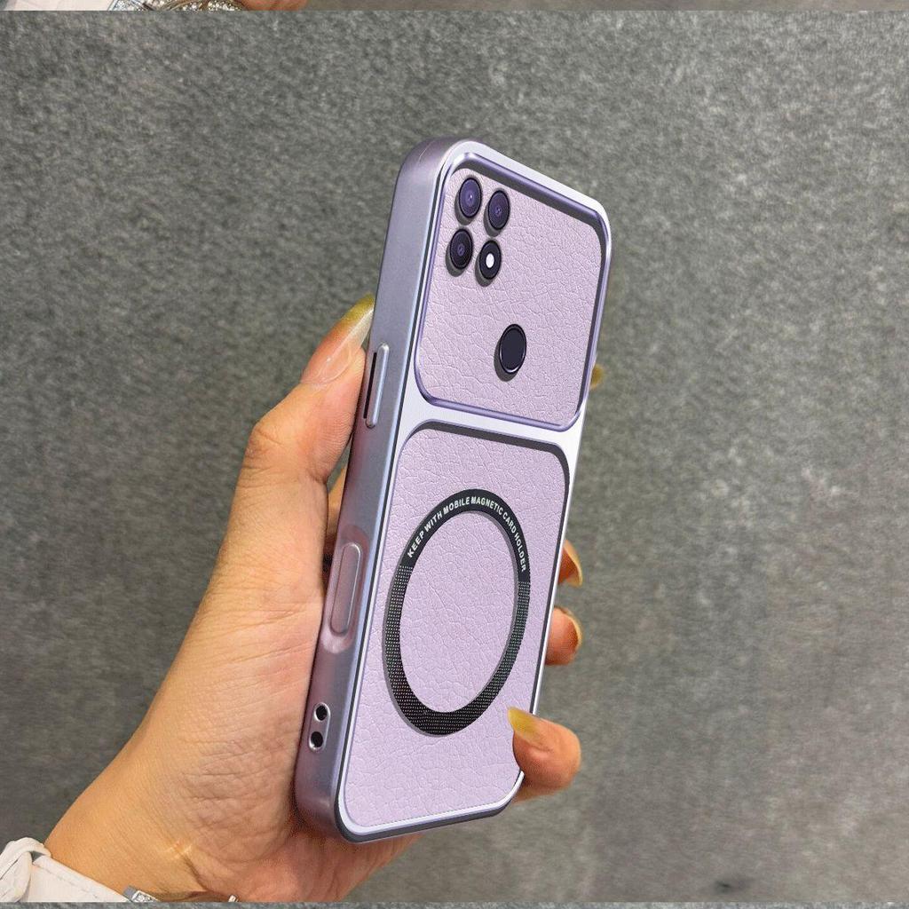 Улучшенный защитный чехол с большим объективом для OPPO A15s, A15, роскошный кожаный чехол с магнитным кольцом