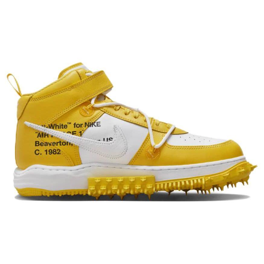 Off-White x Nike Air Force 1 Mid SP Кожа Varsity Maize Унисекс Кроссовки Желтый DR0500-101