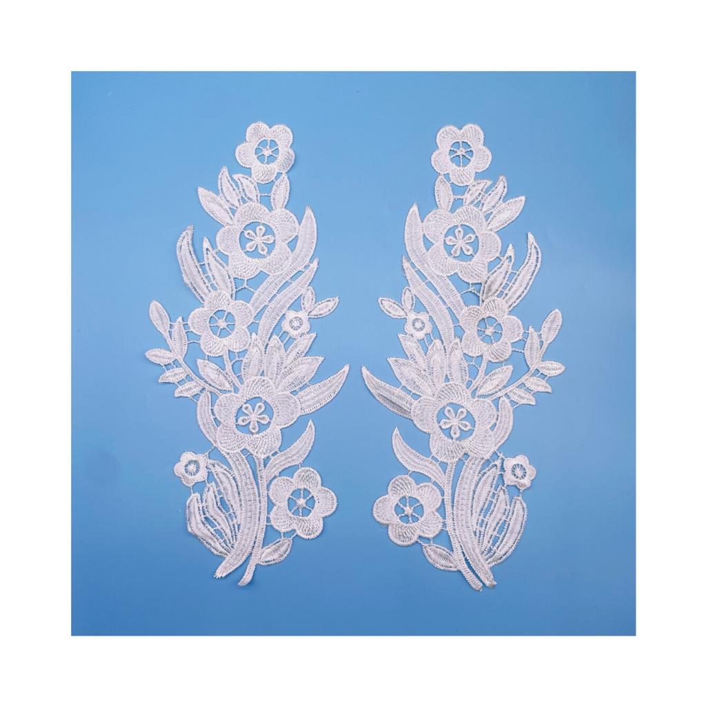 Pair Flower Children'S Clothing Water-Soluble Lace Floral Dance Dress Wedding Dress Wedding Shoes Clothing Accessories Hollow Embroidery Applique