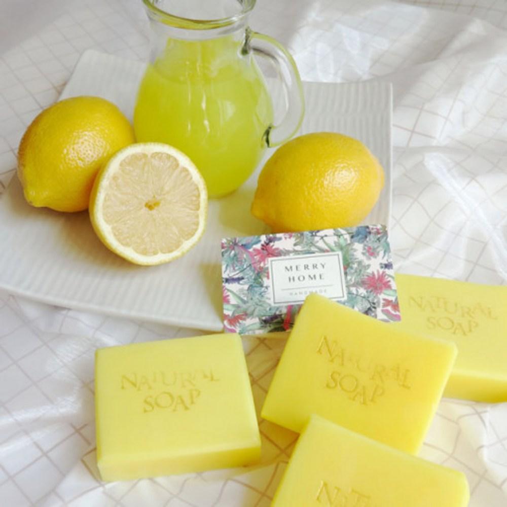 Merry Home Fresh Lemon Natural Soap Homemade Millet Acne Removal 110g, 1 Piece