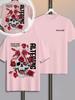 Unisex Deadly Rose Skull Snake Graphic T Shirt Double Sided Print Oversized Short Sleeve Tees Vintage Gothic Streetwear Punk Back