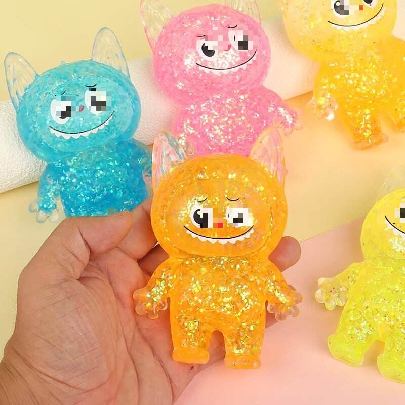 Update Design Stress Relief Tpr Maltose Sugar Stress Toys Cube Maltose Monster Cat Squishy Glitter Fidget Toy