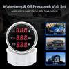 52mm 3 in 1 Gauge Water Temp +Oil Pressure + Voltage Digital LCD Meter With Alarm Universal For Marine Boat Car Truck 12V 24V