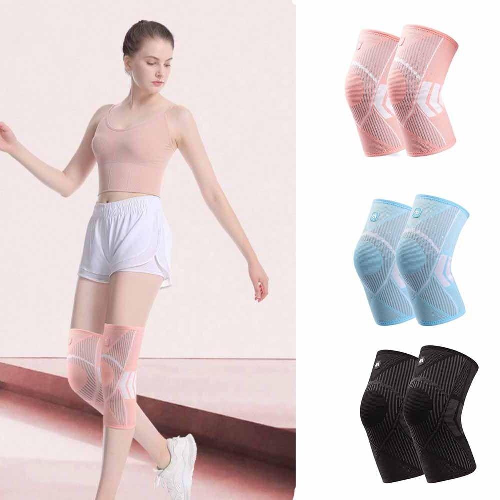 1pair Breathable Knee Supports Brace Anti-collision Knee Sleeve Knee Pad  Running Biking Basketball