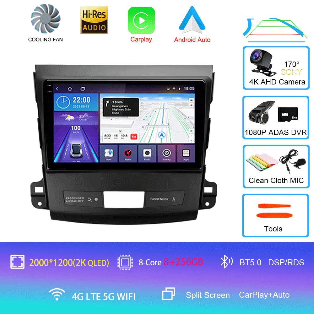 Автомобильное радио Android 14 Carplay для Mitsubishi Outlander 2006-2011 Peugeot 4007 Citroen C-Crosser GPS мультимедийный плеер стерео 2din