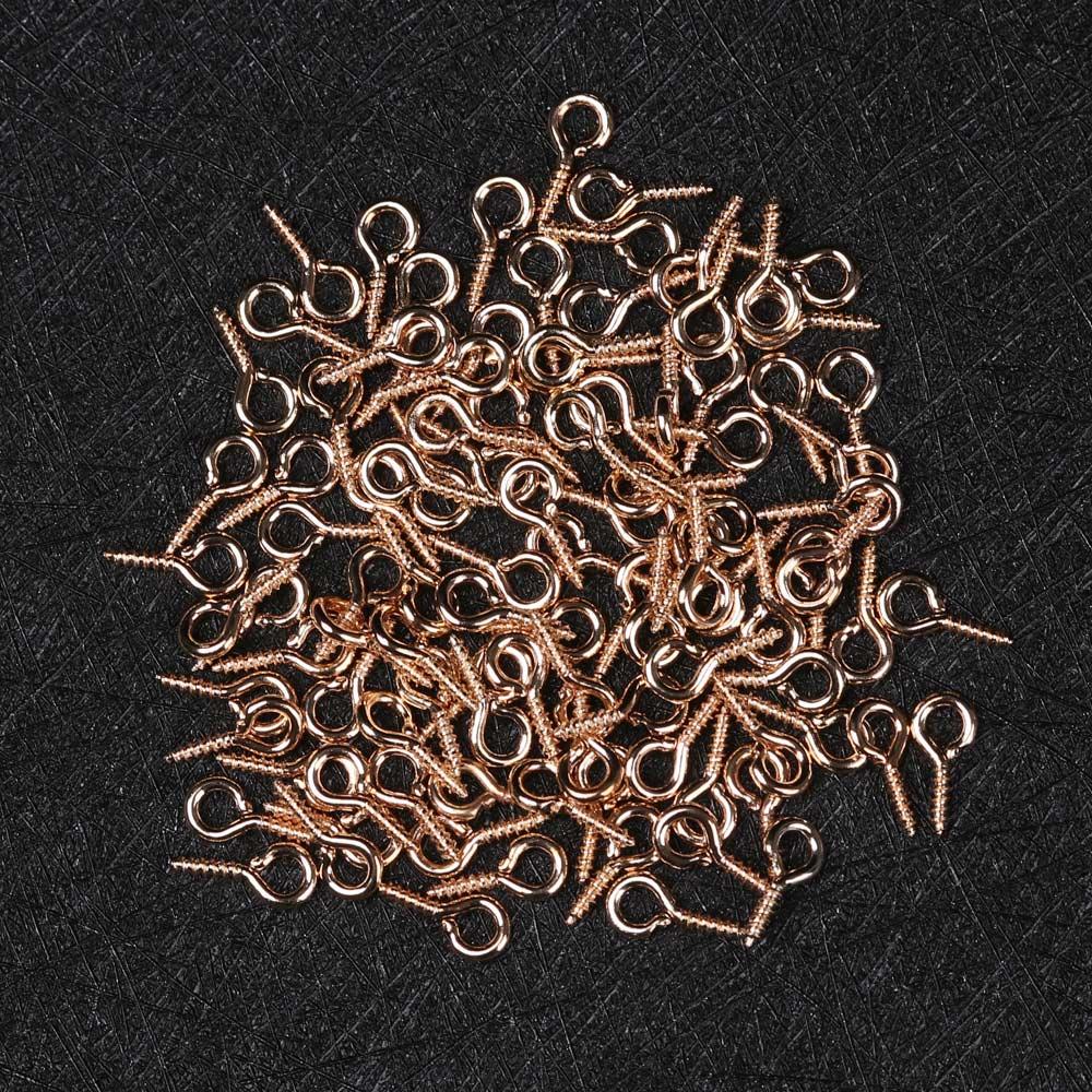 100pcs/pack Keychain Jewelry Handmade Screw Nail Threaded Peg DIY Sheep Eyes Nail