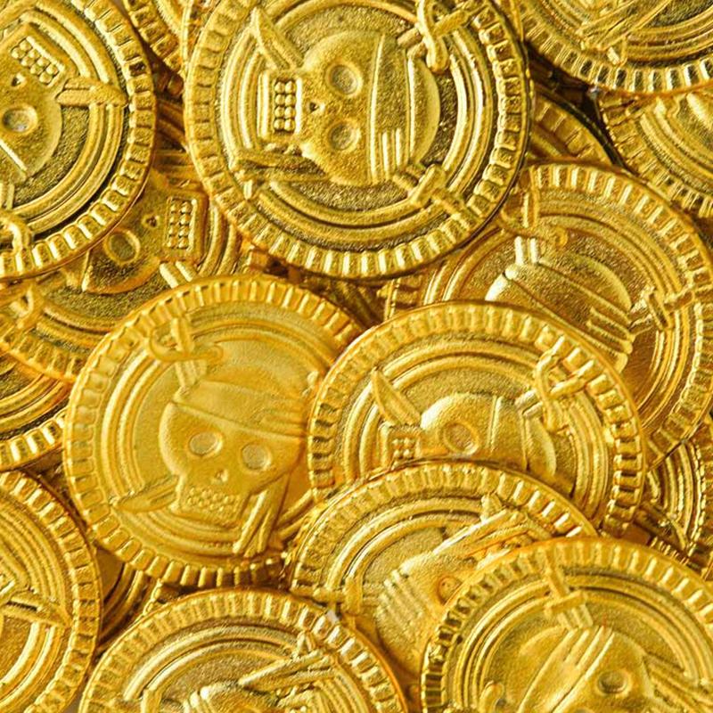 50 шт пиратские золотые монеты поддельные золотые рождественские украшения на Хэллоуин для дома и детей