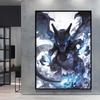 Hot Selling Anime Pokemon Lucario High Quality Retro Canvas Poster HD Printing Home Living Room Decor Holiday Gift Classic