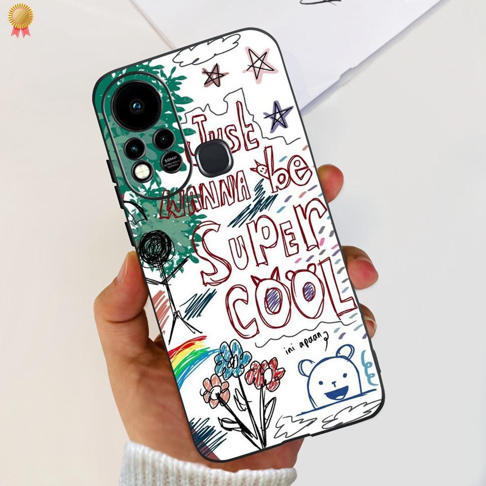 For Infinix Hot 11s Case Back Cover Clear Cute Cat Black Soft Silicone Coque For Infinix Hot11S Hot 11S Phone Case Bumper Fudna