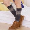 1 пара женских зимних носков для голени из плотного материала с цветными блоками, накидки на ноги выше колена, нескользящие, высокоэластичные, сохраняющие тепло носки