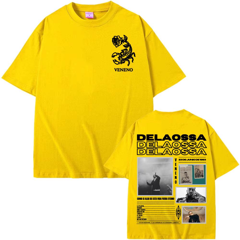Rapper Delaossa Veneno Album 2025 Tour Tshirts Unisexs Clothing Fashion Hip Hop Tshirt Unisex Casual Cotton Short Sleeve T Shirt