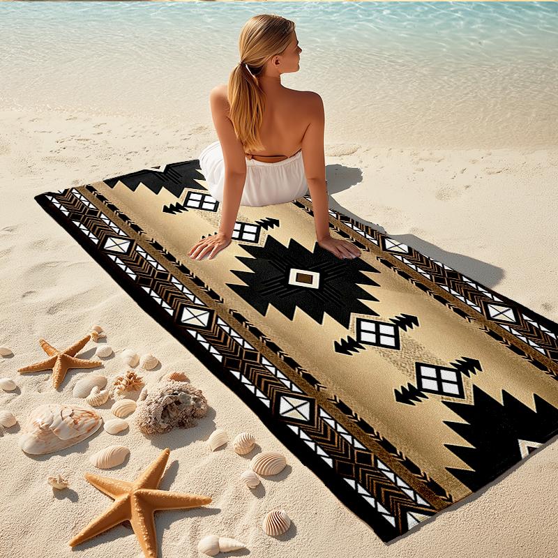 1Pc Native American Beach Towel, Quick Dry, Multi-Use for Beach Pool Gym Yoga Home Travel, Christmas, Halloween, Xmas Gift S929454