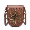 Medieval Retro PU Heavy Industry Dumpling Bag, A Niche Original Lady's Single-shoulder Crossbody Mobile Phone Coin Purse