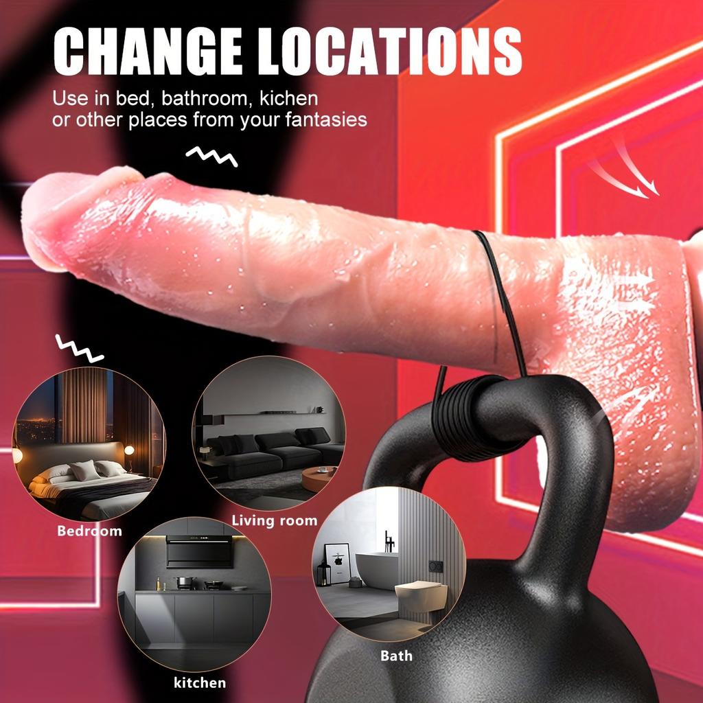 9.48-inch Thrusting Dildo Vibrator with 10 Thrusting & 10 Vibrating Modes,Remote Control.Ideal for G-Spot & Anal Stimulation.Suitable for Men,Women