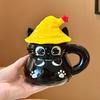 Halloween Magic Hat Cat Water Cup Ceramic Mug with Lid for Girl Girlfriend Birthday Gift Gift Box