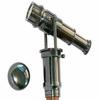 Walking Stick Antique Brass Telescope Spy Handle Wooden Shaft Cane Gift