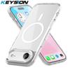 KEYSION Противоударный прозрачный чехол для MagSafe для iPhone 17 17 Air Мягкий ТПУ+ПК Магнитная беспроводная зарядка Телефон HD Прозрачная крышка