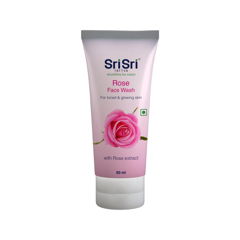 Sri Sri Rose Face Wash - For Toned & Glowing Skin, 60 ml