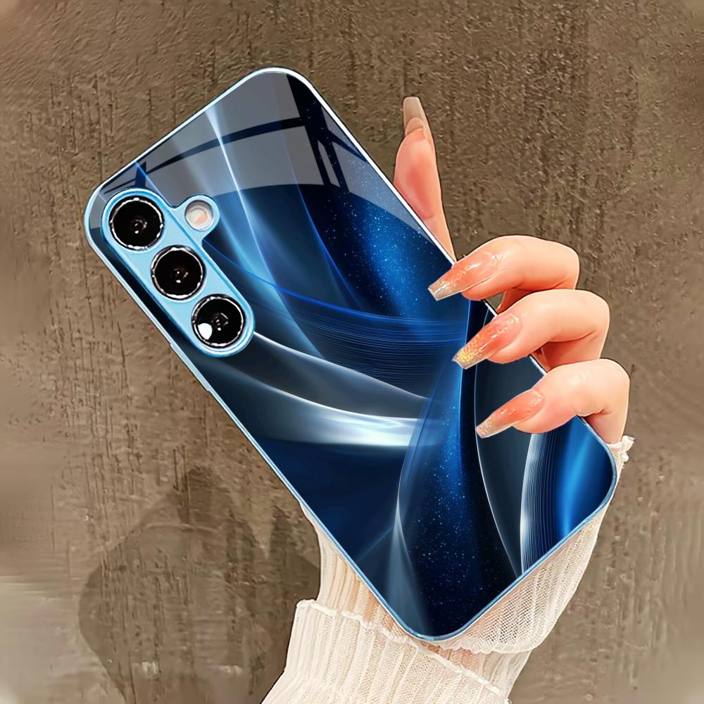 Высококачественный чехол в деловом стиле для Samsung Galaxy S26 S25 S24 S23 S22 FE Ultra Plus Со стеклянным покрытием, ощущение как у голого телефона, для мужчин