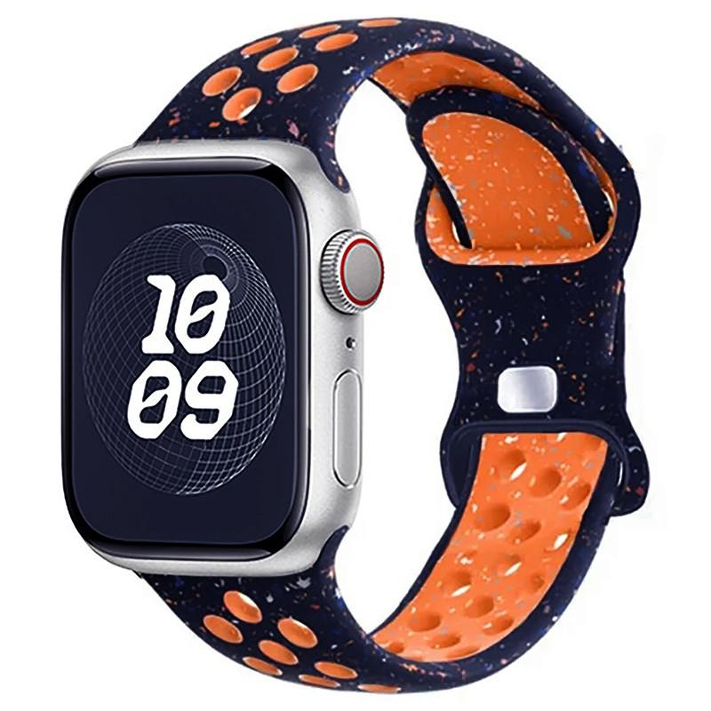 Спортивный ремешок с цветными частицами, резиновый ремешок для Apple Watch 49 мм 46 мм 45 мм 44 мм 42 мм 41 мм 40 мм для IWatch 11 10 9 8 7 6 5 4 3 SE