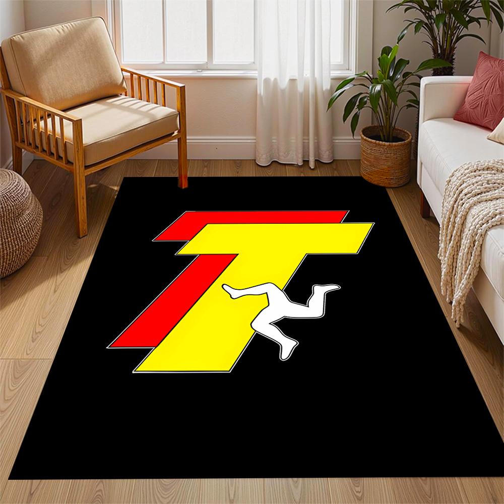 Isle Of Man Tt Race Themed Anti-Slip Rugs - Polyester Home Decor, Suitable for Bedrooms, Living Rooms, Doorways, Studios, and Decorations