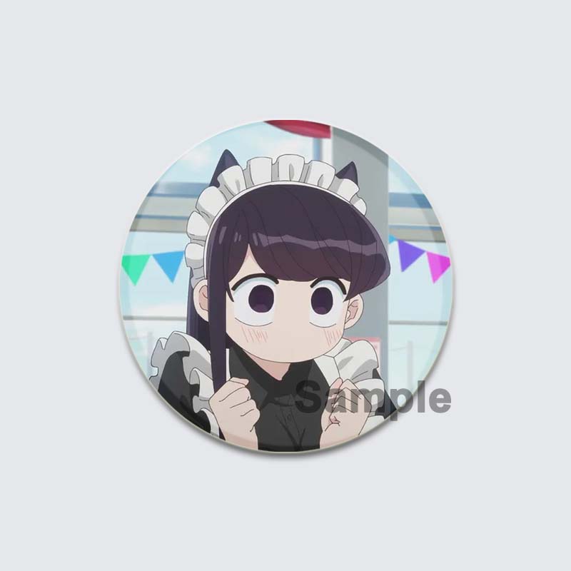 32/44/58 мм Komi Can T Communicate Круглая булавка Милая мультяшная застежка-брошь для рюкзака Аксессуары для одежды Аниме Коллекция Значков Украшения