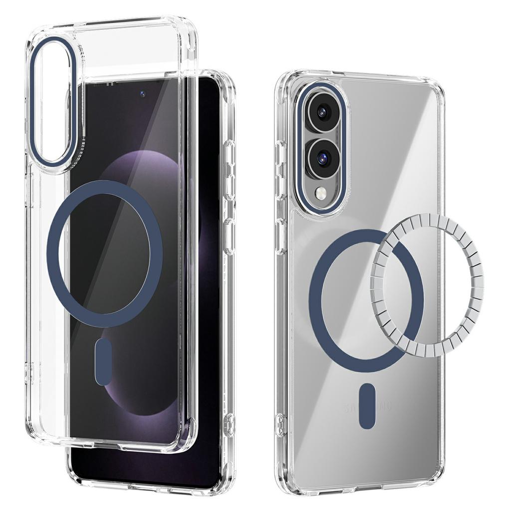 For Samsung Galaxy S25 Edge Case Compatible with MagSafe Anti Scratch Clear TPU PC Phone Back Cover