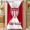 Beach TowelMonaco FC Custom Name Text Personalized Soft Towel for Beach Pool Indoor Home Decor Gift