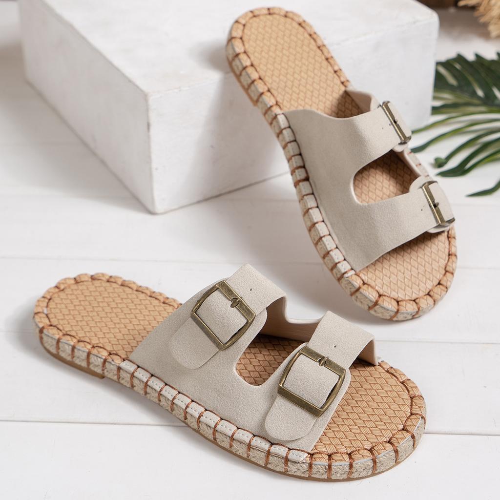 Женские сандалии, новинка 2024 года, летние пляжные туфли на толстой подошве, очень большие римские сандалии и тапочки травяной вязки