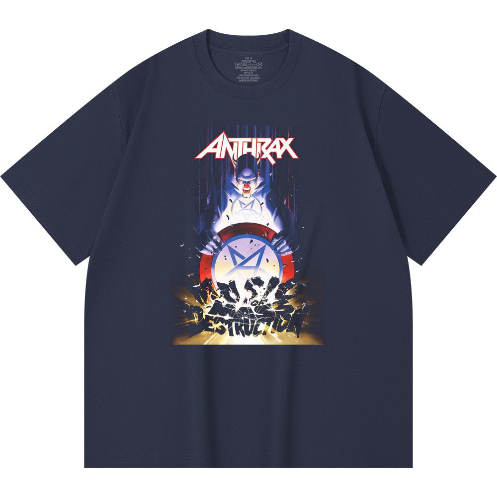 Хлопковая футболка плотностью 230 г/м² 100% Хлопок Heavy Metal Футболка с принтом рок-группы Популярная музыка Унисекс Тяжелая хлопковая футболка