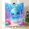 Kawaii Jellyfish Undersea Adventure print blanket soft and cozy perfect for the living room bed sofa or a nap,gift
