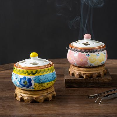 Керамическая электронная курильница/Ручная роспись Электрический нагрев Регулировка температуры Домашний декор Буддийские принадлежности