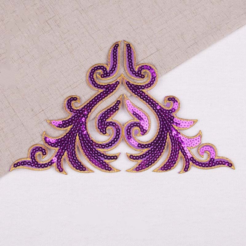 Diy Garment Costume Decorative Iron-on Patch Sticker Embroidery Dress Upholstery Hollow Design Embellishment Sequined Applique