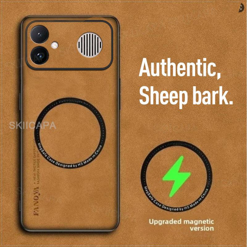 Ударопрочный чехол из ПУ кожи для Redmi K90 Max Чехол-обложка из овчины с магнитной беспроводной зарядкой для Redmi K90Max Мягкий каркас Защитный бампер