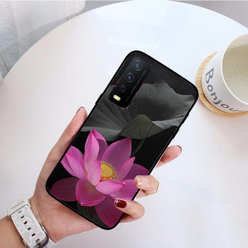 Funda ЦВЕТЫ ЛОТОСА чехол для телефона для vivo Y31 Y30 Y33S Y11S Y12S Y17 Y20 Y20S Y21 Y21S Y1S Y53S Y15 Y19 Y91C V23 5G чехлы