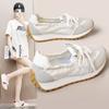Casual Shoes 2025 Spring and Summer Breathable White Shoes Casual Women's Sports Shoes Thick Soled Women's Shoes