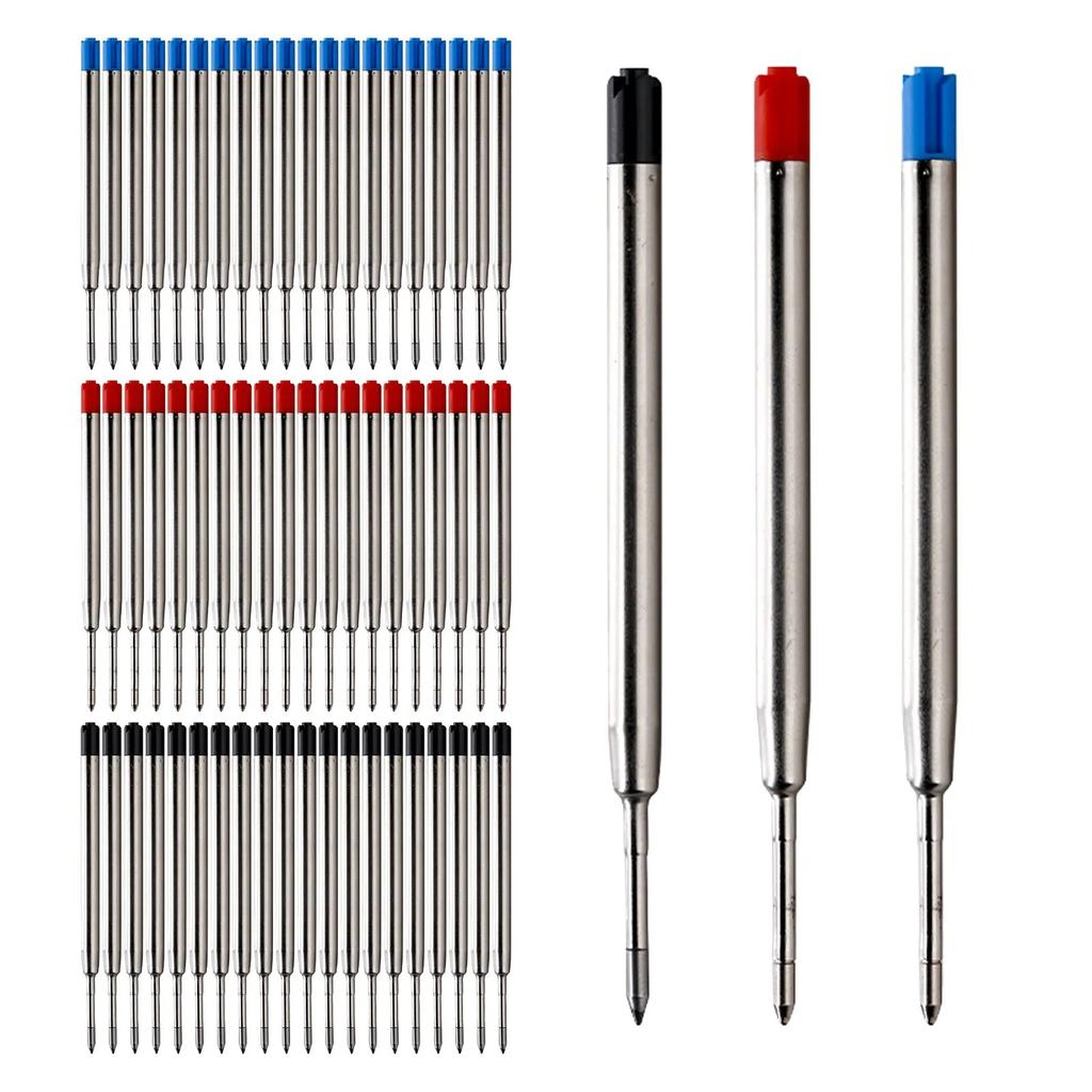 20pcs L:3.9 In Ballpoint Pen Refills for Parker Pens Medium Point Blue Red Black Ink Rods for Writing Office Stationery