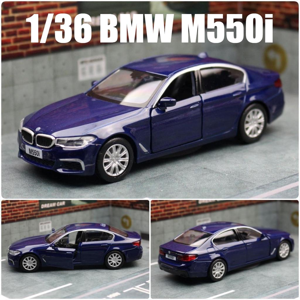 1/36 BMW M550i 5 Series Toy Car Model For Children RMZ City Diecast Alloy Metal Miniature Pull Back Collection Gift For Boys Kid