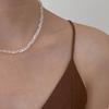 EYE White Clear Crystal Bead Choker Necklace