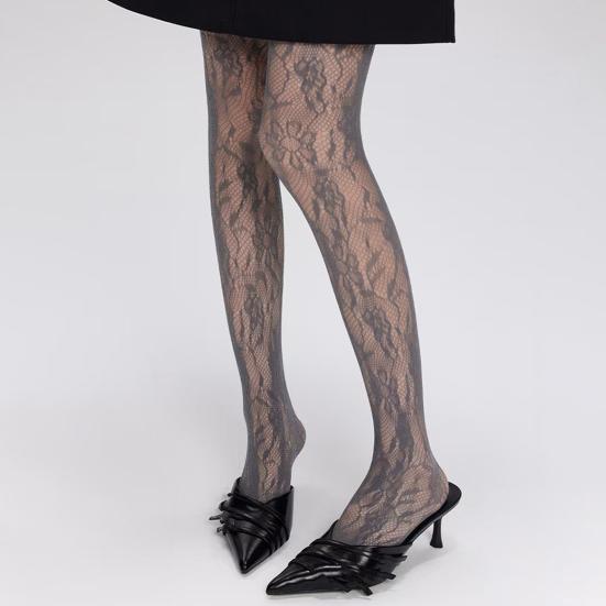 Женские колготки с ажурным узором в виде цветка лозы, ультратонкие, прозрачные, высокоэластичные, противоскользящие, однотонные, для свиданий, мини-юбка, подходящие чулочно-носочные изделия
