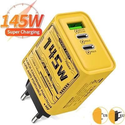 145 Вт быстрое зарядное устройство PD USB зарядное устройство адаптер для быстрой зарядки телефона iPhone Samsung Huawei 3 порта EU/USPlug настенный адаптер