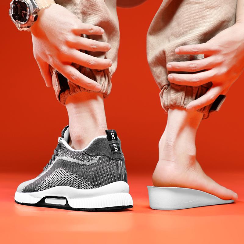 Fashion Soft Breathable Elevator Shoes Fashion Height Increase Shoes for Men Sneakers Casual Lift Sport Shoes Sole+Insole 6CM Taller Man