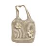 Women Knitted Shoulder Bag Tote Handbag Large Capacity Summer Beach Bag Lightweight Casual Top Handle Bag Chic Hobo Bag