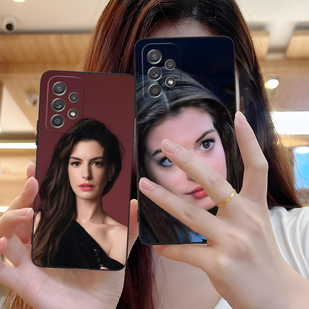 Чехол для мобильного телефона Anne Hathaway для Samsung Galaxy M55 54 42 35 34 33 32 23 22 15 14 13 12 F55 5G Цветной чехол Чехол Роскошный