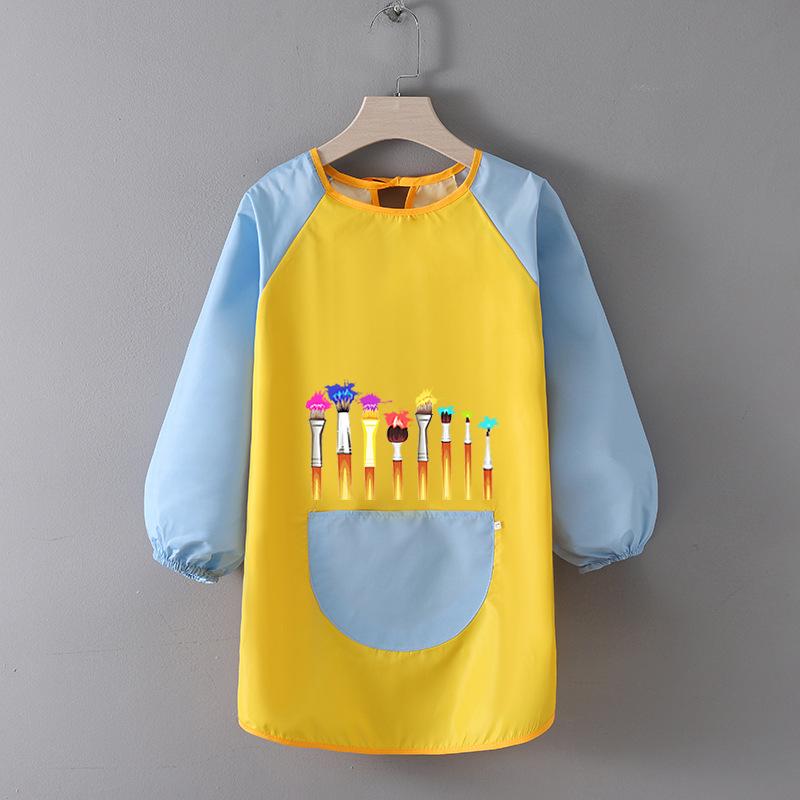 Детский водонепроницаемый художественный фартук с логотипом - Двусторонний фартук для рисования и еды
