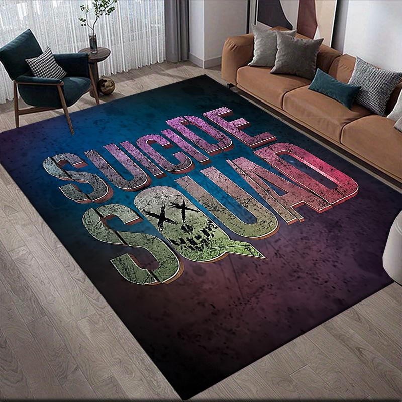 Suicide Squad Logo Anti-Slip Rug, Rectangular Carpet for Home Entertainment Room